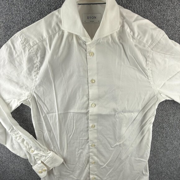 Eton White Romania Cotton Cutaway 15.5 Super Slim Signature Twill Mens Button Up - Picture 3 of 16